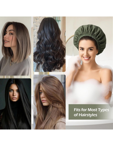 Gorro de Ducha Reutilizable VISHOP Verde Grande para Cabello