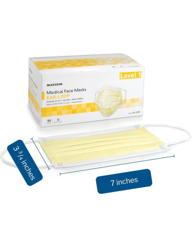 Mascarillas Médicas McKesson Nivel 1, Plisadas, 50 Unidades