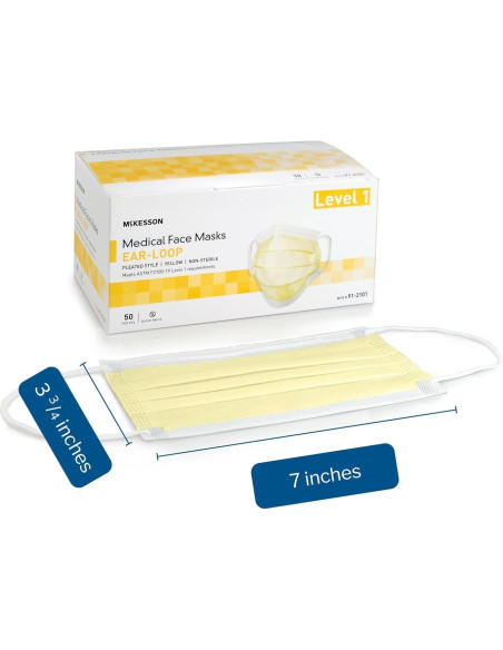 Mascarillas Médicas McKesson Nivel 1, Plisadas, 50 Unidades