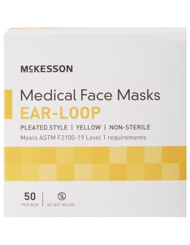 Mascarillas Médicas McKesson Nivel 1, Plisadas, 50 Unidades