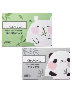 200 Hojas Absorbentes de Aceite Galepromot - Té Verde y Carbón