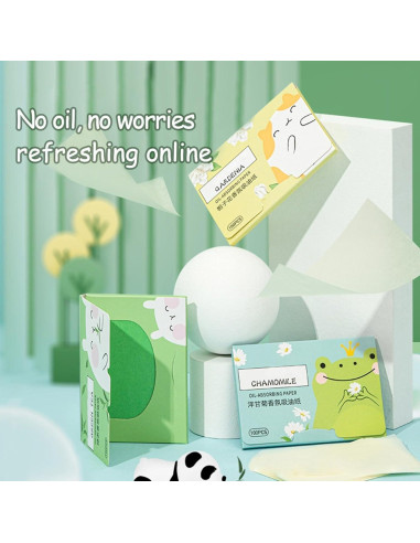 200 Hojas Absorbentes de Aceite Galepromot - Té Verde y Carbón