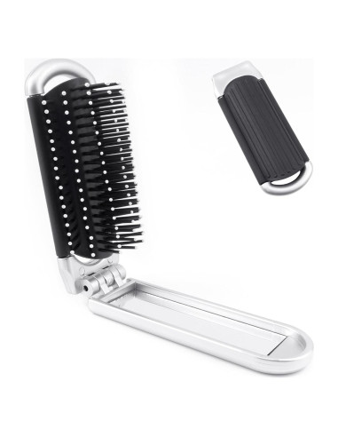 Cepillo de Pelo Plegable BlingKingdom con Espejo 20.8 cm
