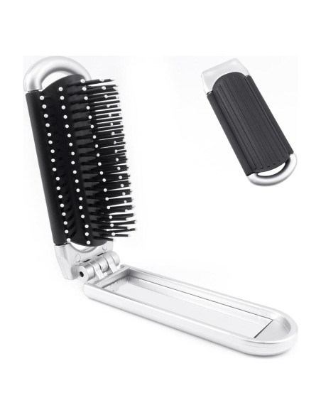 Cepillo de Pelo Plegable BlingKingdom con Espejo 20.8 cm