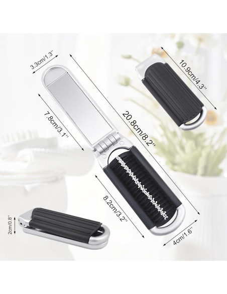 Cepillo de Pelo Plegable BlingKingdom con Espejo 20.8 cm