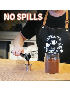 Cuchara de café con embudo Mudygelay 2 cucharadas negra 2