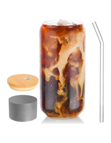 Vaso BEWAVE 473ml en Forma de Lata con Tapa y Popote