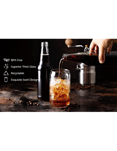 Vaso BEWAVE 473ml en Forma de Lata con Tapa y Popote