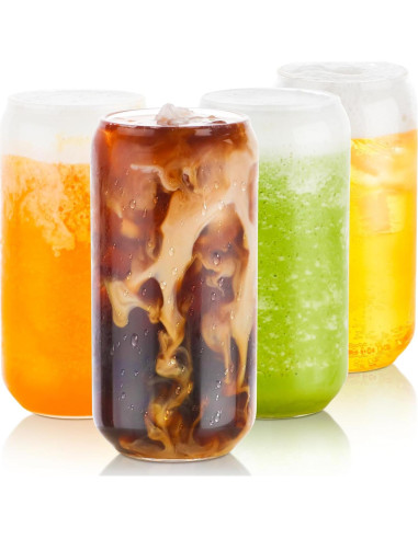 Vaso BEWAVE 473ml en Forma de Lata con Tapa y Popote