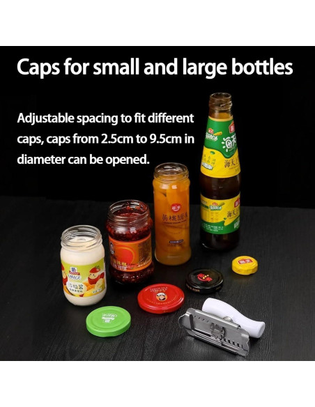 Abrebotellas Ajustable Zenthara para Manos Débiles 3-9 cm