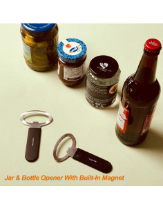 Abrebotellas y Abrefrascos Magnético 2 en 1 OPENPRO, Acero Inoxidable 2