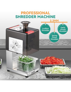 Desgarrador Eléctrico de Cebollín Newhai 2.3mm 100kg/h 2