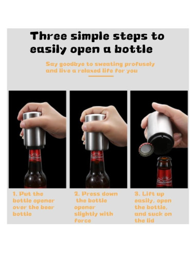 Abridor de Botellas Automático Luvilly de Acero Inoxidable