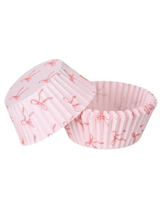 Forros de Cupcake Rosa Tioncy 300 Pcs con Lazo Coquette