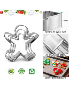 Juego de Cortadores de Galletas de Navidad VTUGP - 18 Piezas 2