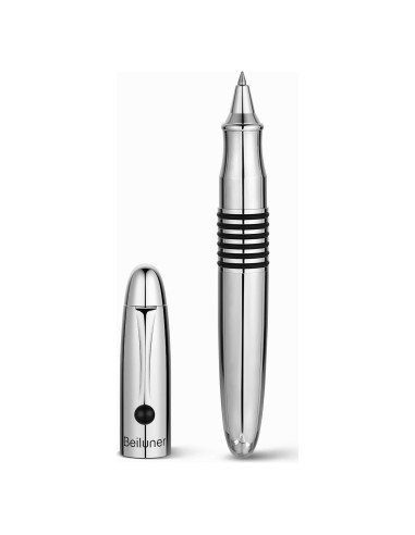 Pluma de Lujo BEILUNER 320 Plata Cromo con Tinta Negra