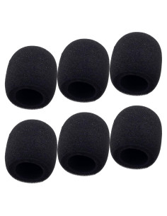 6 Fundas de Espuma para Micrófono STSTR Negras 7.4x6.5cm