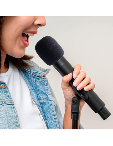 6 Fundas de Espuma para Micrófono STSTR Negras 7.4x6.5cm