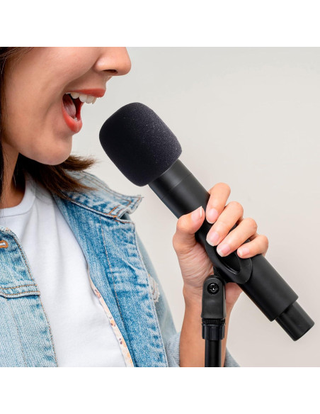 6 Fundas de Espuma para Micrófono STSTR Negras 7.4x6.5cm