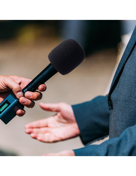 6 Fundas de Espuma para Micrófono STSTR Negras 7.4x6.5cm