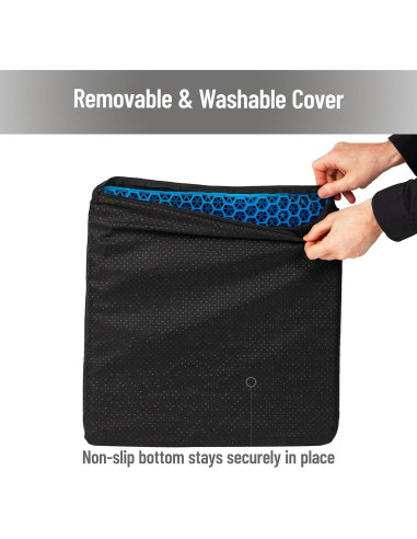 Cojín de Asiento Mind Reader Gel Ergonómico Negro 45x45 cm