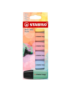 Resaltadores STABILO Boss Mini Pastel x 6 - Tinta a Base de Agua