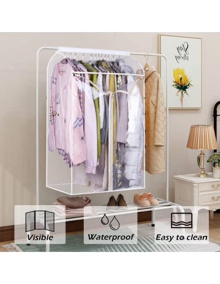 Bolsas de Ropa Colgantes KEETDY 109 cm Transparente con Ventana