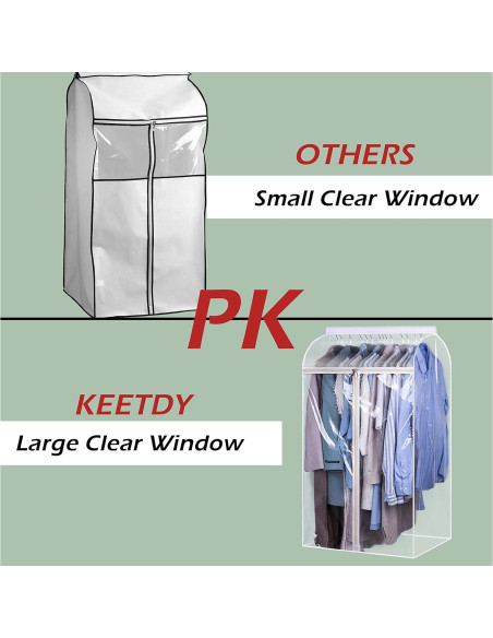Bolsas de Ropa Colgantes KEETDY 109 cm Transparente con Ventana