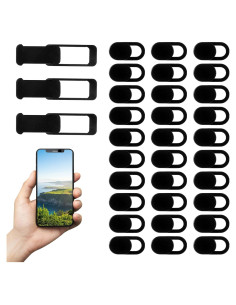 Cubierta de Webcam Alrhso 33 Pcs Ultra Delgado Negro