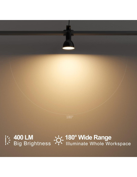 Lámpara de Clip LED deeloop 5W 400 Lúmenes Rotación 330 Negra