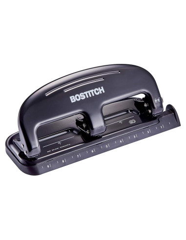 Perforadora Bostitch HP20 20 Hojas 3 Agujeros Metal Negra