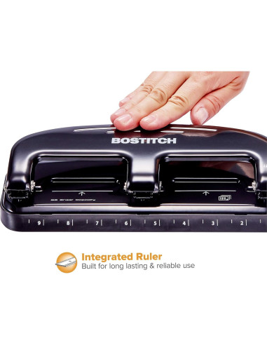 Perforadora Bostitch HP20 20 Hojas 3 Agujeros Metal Negra