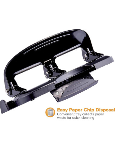 Perforadora Bostitch HP20 20 Hojas 3 Agujeros Metal Negra