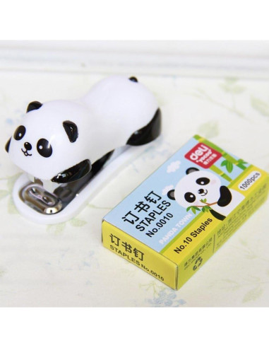 Mini Grapadora de Escritorio DECORA Panda con 1000 Grapas
