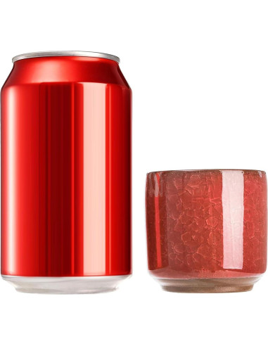 8 Mini Macetas de Cerámica Lawei con Drenaje y Bandeja