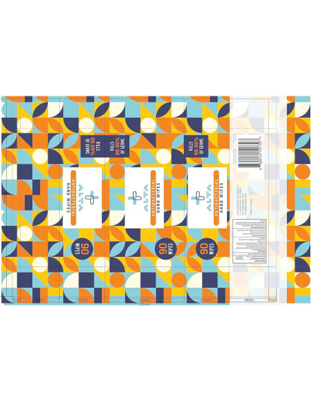 Toallitas Antibacteriales ALTA + 90 Unidades Sin Alcohol