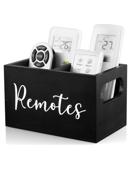Soporte de Control Remoto DRASTAR Negro 2 Compartimentos Madera