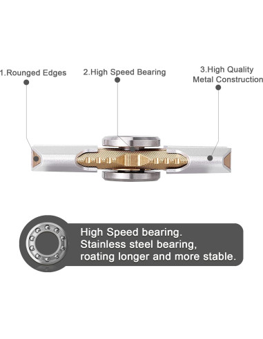 Spinner Antiestrés PAPUKA Plata 6.1 cm Alivio de Ansiedad