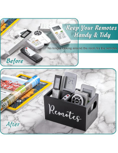 Soporte de Control Remoto DRASTAR Negro 2 Compartimentos Madera 2