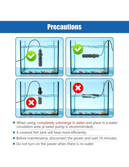 Calentador de Acuario Novique 25W Mini para Tanques 3.79-22.71L