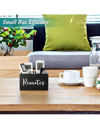 Soporte de Control Remoto DRASTAR Negro 2 Compartimentos Madera