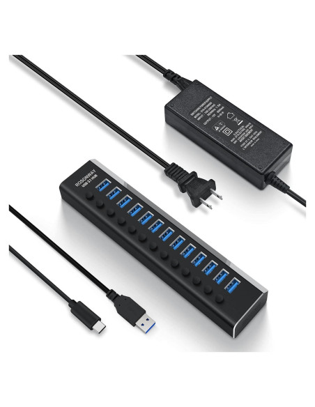 Hub USB Alimentado Rosonway RSH-A13 de 13 Puertos 10Gbps