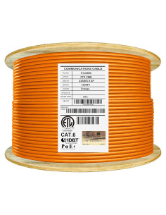 Cable Riser Blindado Cat6 Elite Infinity 1000 pies 550MHz Naranja