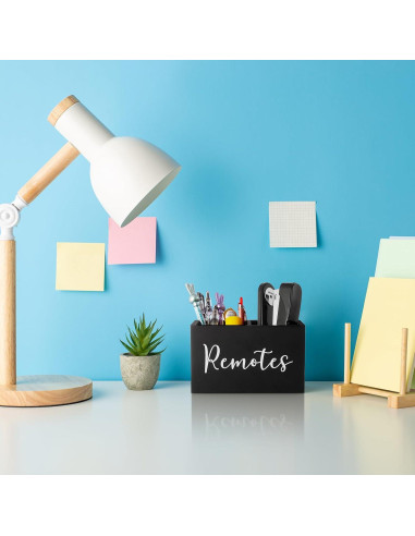 Soporte de Control Remoto DRASTAR Negro 2 Compartimentos Madera