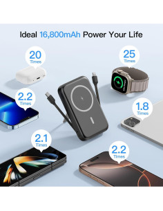 Cargador Portátil Inalámbrico VTIAEK 16800mAh 15W Negro 2