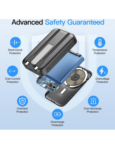 Cargador Portátil Inalámbrico VTIAEK 16800mAh 15W Negro