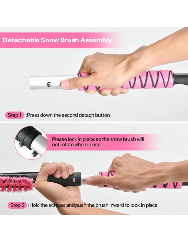 Cepillo y Raspador de Nieve OUSHASAA 68.58 cm Rosa 2 Piezas