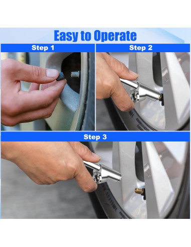 Juego de 2 medidores de presión neumáticos Builimeer 10-150 PSI