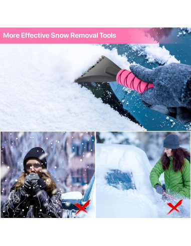 Cepillo y Raspador de Nieve OUSHASAA 68.58 cm Rosa 2 Piezas