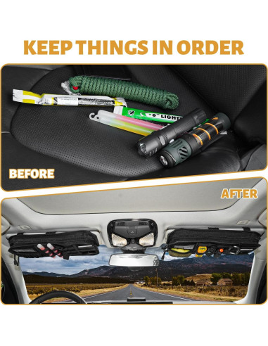 Organizador de Visera de Coche MAIKER con Cremallera y Molle